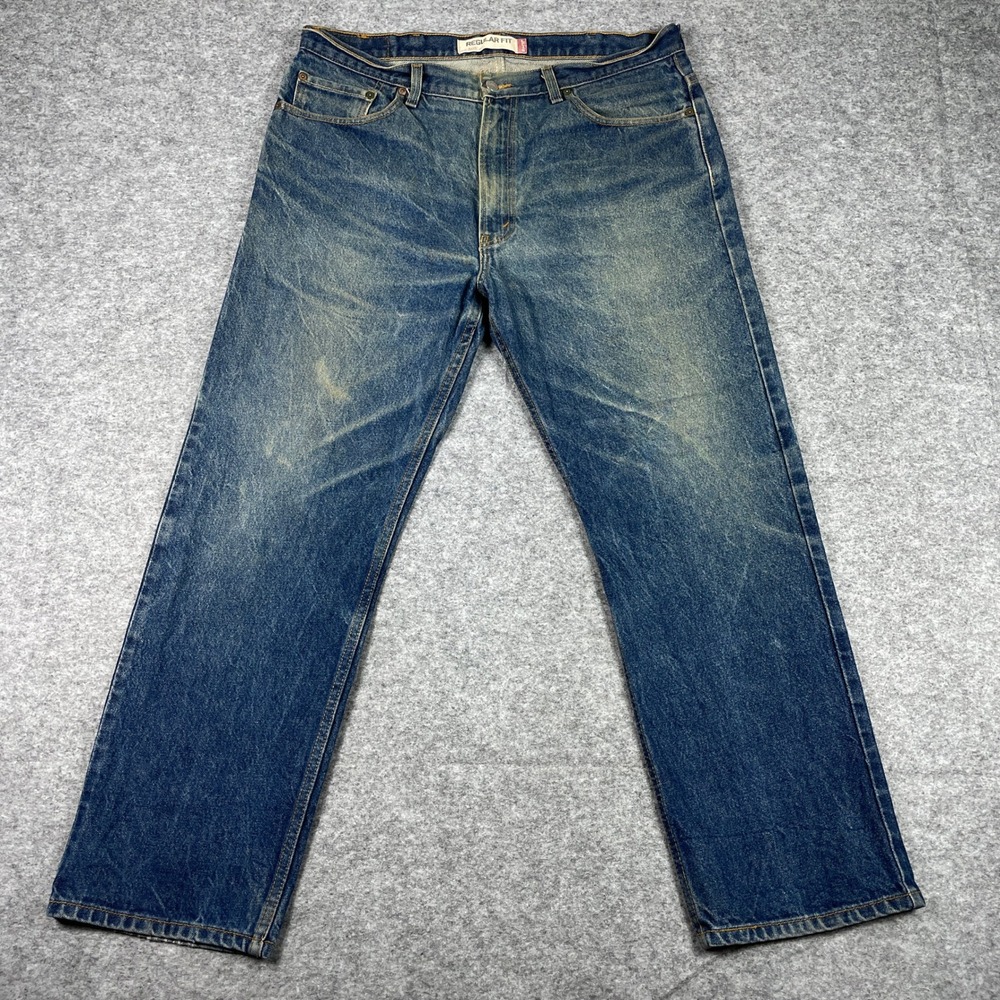 VTG Levis Jeans Mens 38x30 (Fits 36x29) Blue 505 Regular Fit Straight Leg Faded